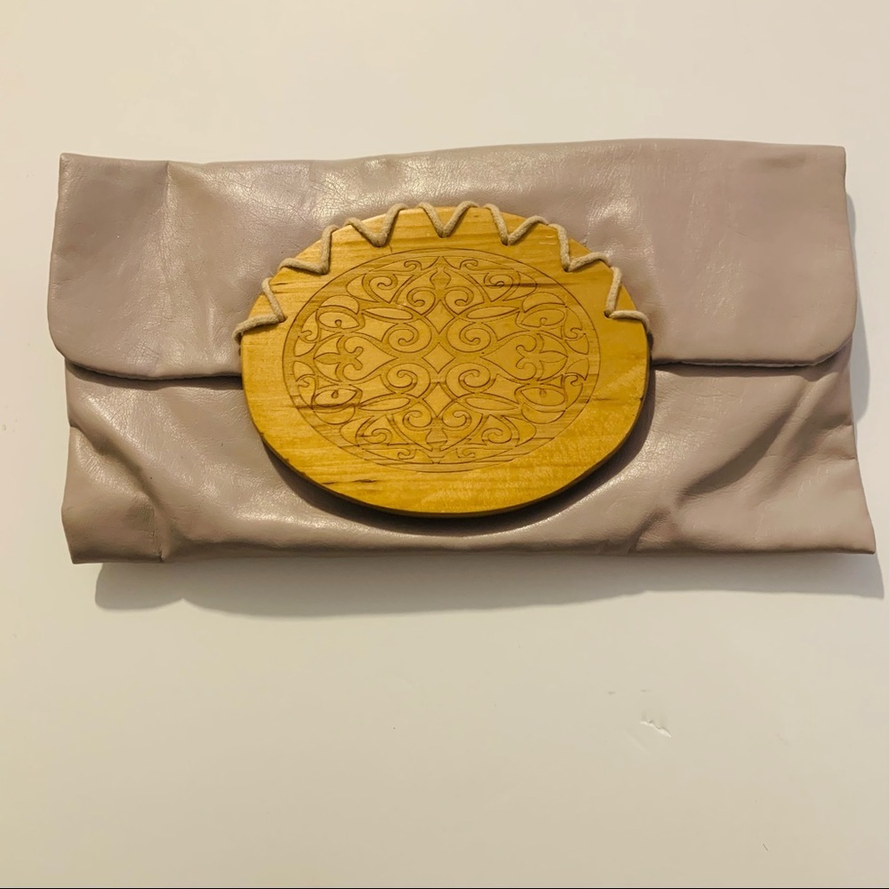 F21 | Handbag | Clutch with Wooden Detail